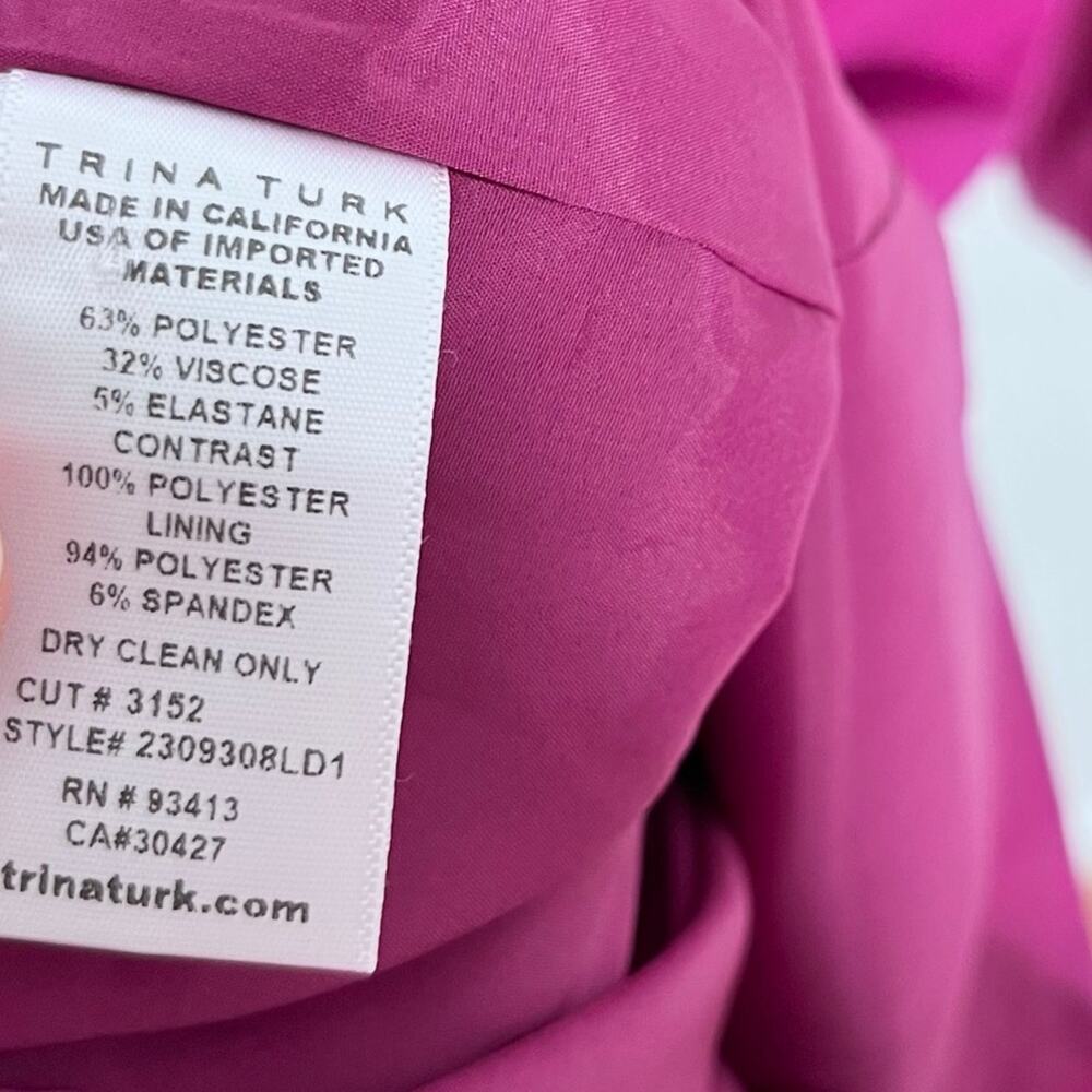 Trina Turk Tamadachi Tulle Sleeve Sheath Dress Pink Size 0 Cocktail - Picture 10 of 11
